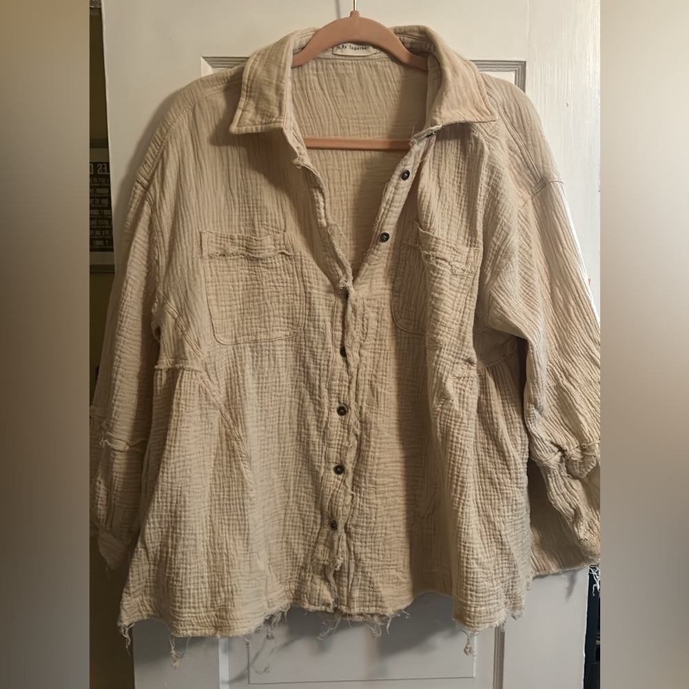 Oversized cream blouse